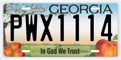 GA license plate PWX1114