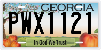 GA license plate PWX1121