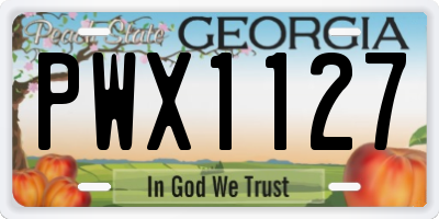 GA license plate PWX1127