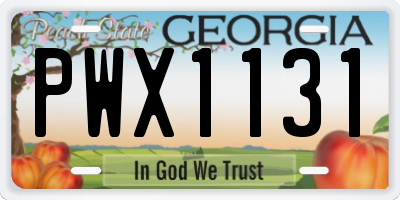 GA license plate PWX1131