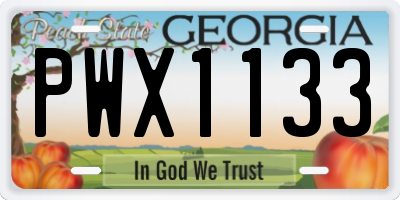 GA license plate PWX1133