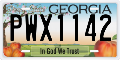 GA license plate PWX1142