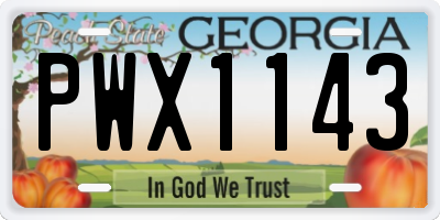 GA license plate PWX1143