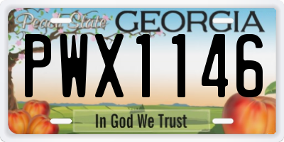 GA license plate PWX1146