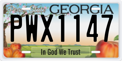 GA license plate PWX1147