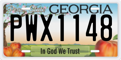 GA license plate PWX1148