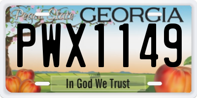 GA license plate PWX1149