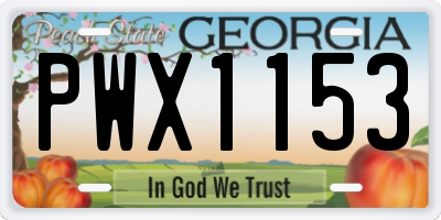 GA license plate PWX1153