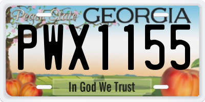 GA license plate PWX1155