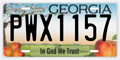 GA license plate PWX1157