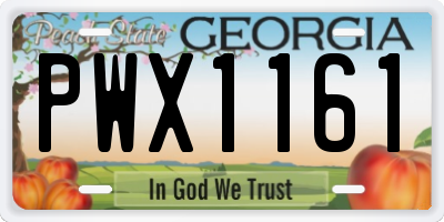 GA license plate PWX1161