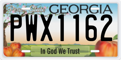 GA license plate PWX1162