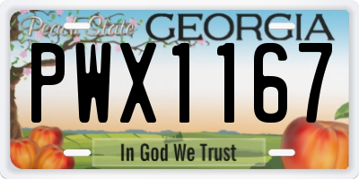 GA license plate PWX1167
