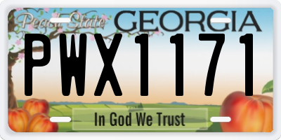 GA license plate PWX1171