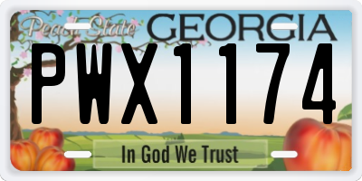 GA license plate PWX1174