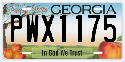 GA license plate PWX1175