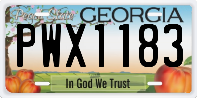 GA license plate PWX1183