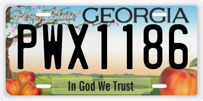 GA license plate PWX1186
