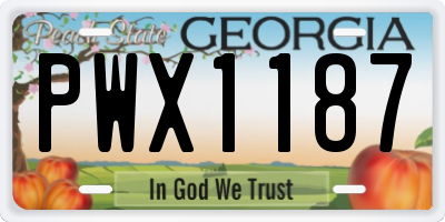 GA license plate PWX1187