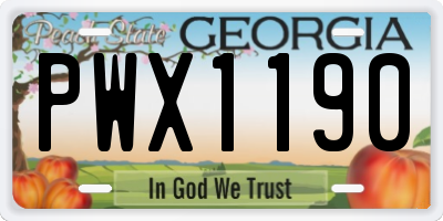 GA license plate PWX1190