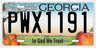 GA license plate PWX1191