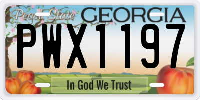 GA license plate PWX1197