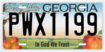 GA license plate PWX1199