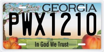 GA license plate PWX1210
