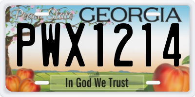 GA license plate PWX1214