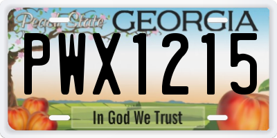 GA license plate PWX1215