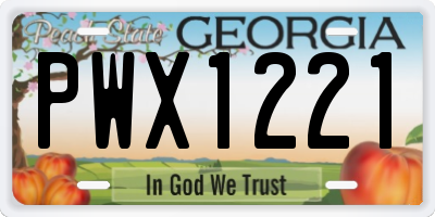 GA license plate PWX1221
