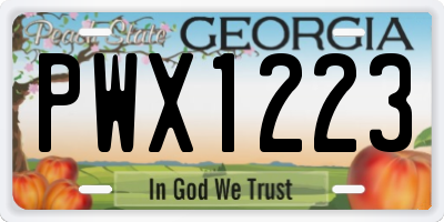 GA license plate PWX1223