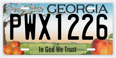 GA license plate PWX1226