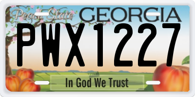 GA license plate PWX1227