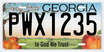 GA license plate PWX1235