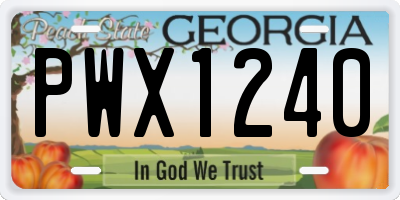 GA license plate PWX1240