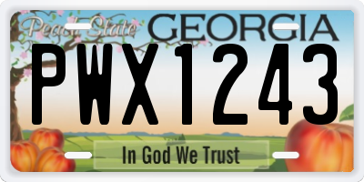 GA license plate PWX1243