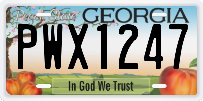 GA license plate PWX1247
