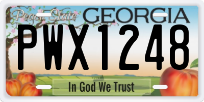 GA license plate PWX1248