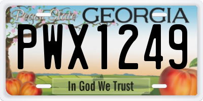 GA license plate PWX1249