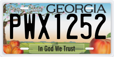 GA license plate PWX1252