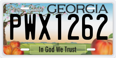 GA license plate PWX1262