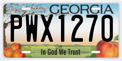 GA license plate PWX1270