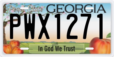 GA license plate PWX1271