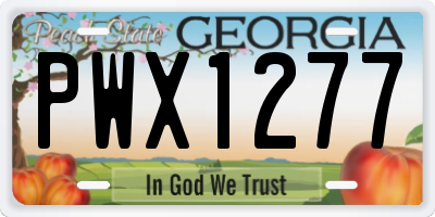 GA license plate PWX1277
