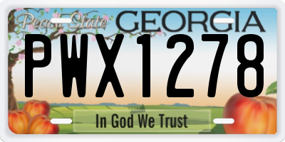 GA license plate PWX1278