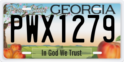 GA license plate PWX1279