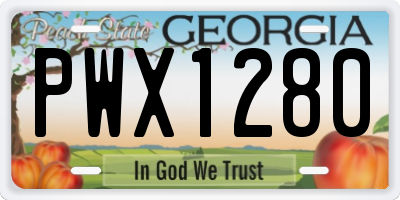 GA license plate PWX1280