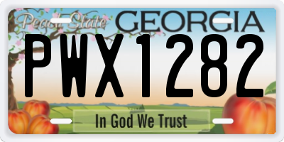 GA license plate PWX1282