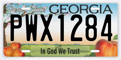 GA license plate PWX1284